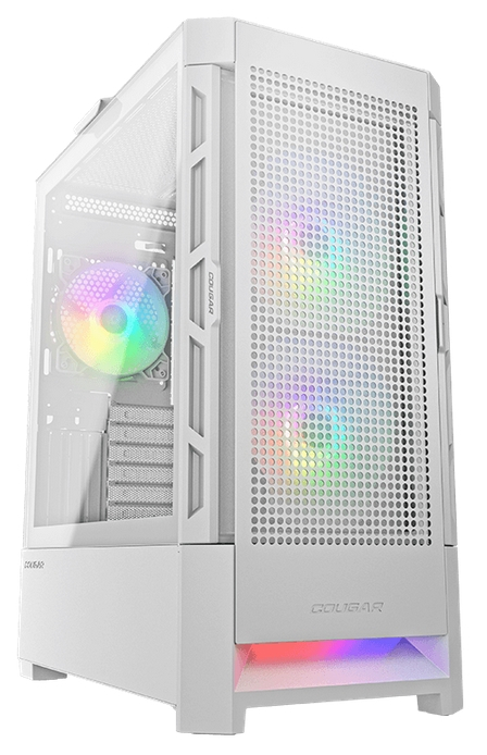 

Корпус COUGAR Airface, ATX, Midi-Tower, 2xUSB 3.0, RGB подсветка, белый, без БП (CGR-5ZD1W-AIR-RGB), Airface