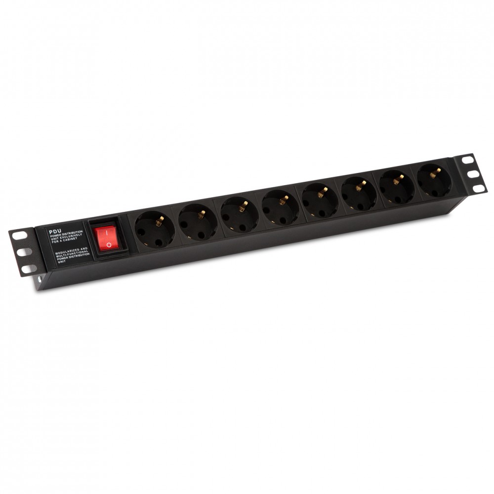 Блок розеток (PDU), кол-во розеток: 8, Hyperline (SHE19-8SH-S-IEC)