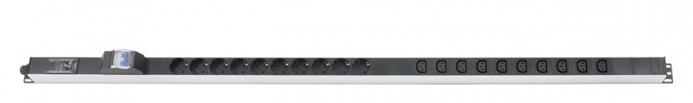 

Блок розеток (PDU) Cabeus, 1U, кол-во розеток:20 (10xЕвро/10xC13), 16А, черный (PDU-16-10S-10C13-B-T)