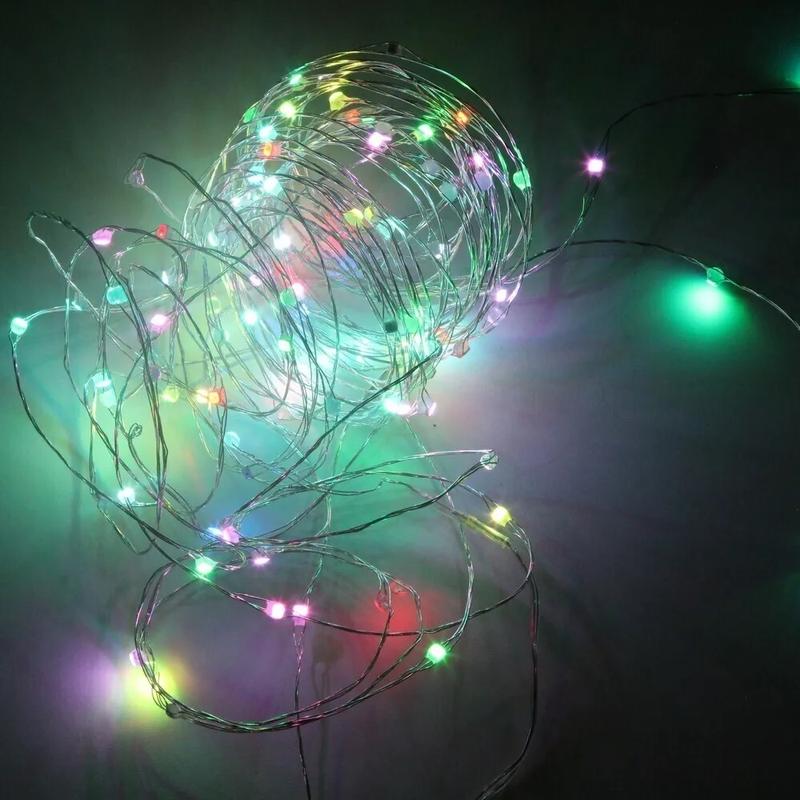 Гирлянда SHLIGHTS LDMS120-RGB светодиодная нить, ламп: 120шт., 12м, от сети, RGB (4690601042996)