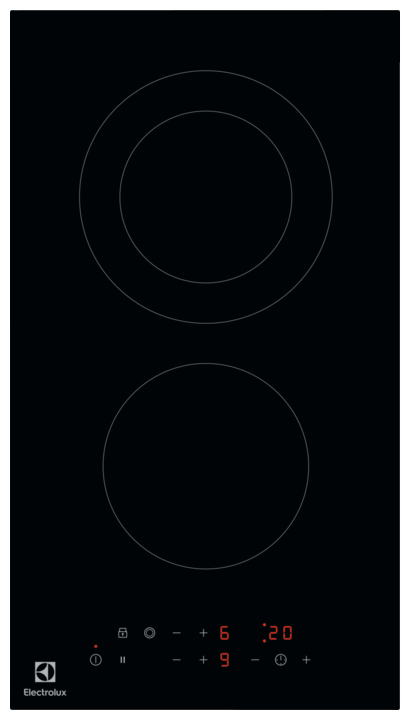 

Электрическая варочная панель ELECTROLUX CPE3242KC 2 конфорки, черый (CPE3242KC), CPE3242KC