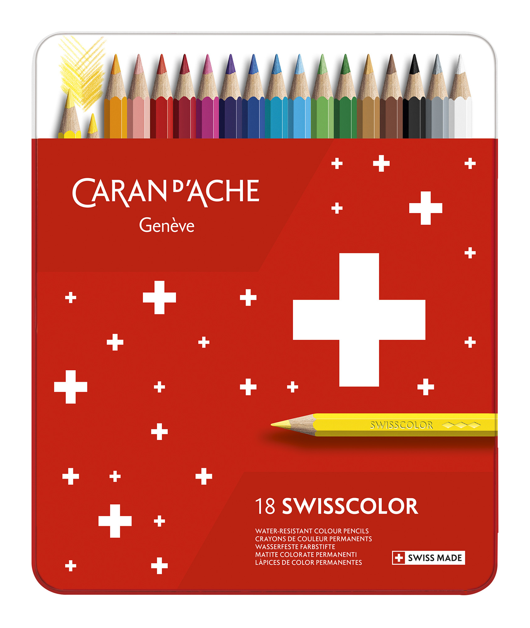 

Набор цветных карандашей Carandache Swisscolor, шестигранные, 18 шт., заточенные (1284.718)