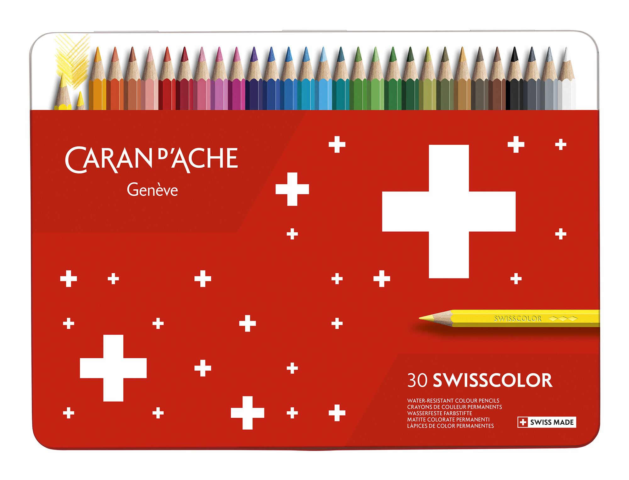 

Набор цветных карандашей Carandache Swisscolor, шестигранные, 30 шт., заточенные (1284.730)