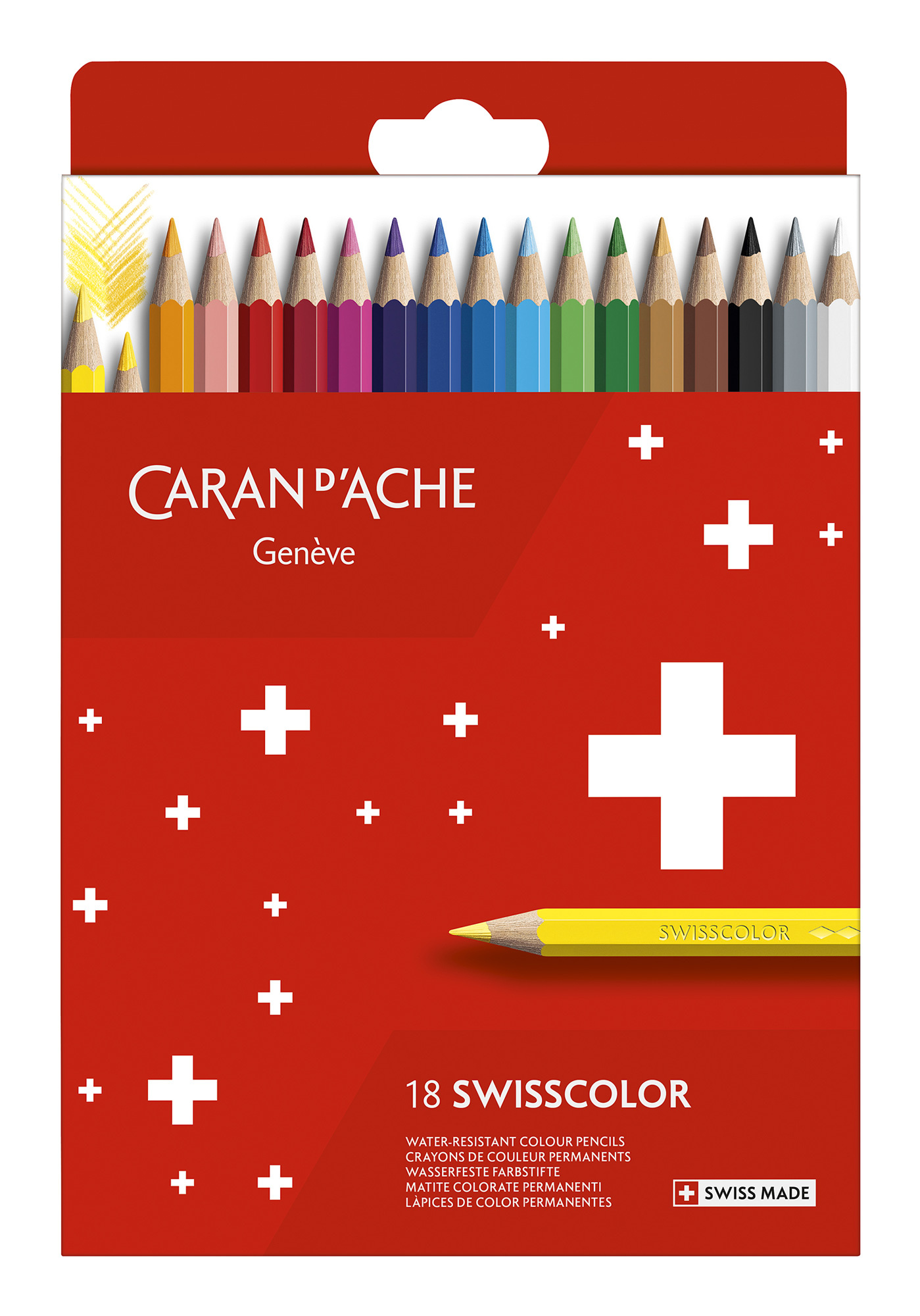 Набор цветных карандашей Carandache Swisscolor, шестигранные, 18 шт., заточенные (1284.818)