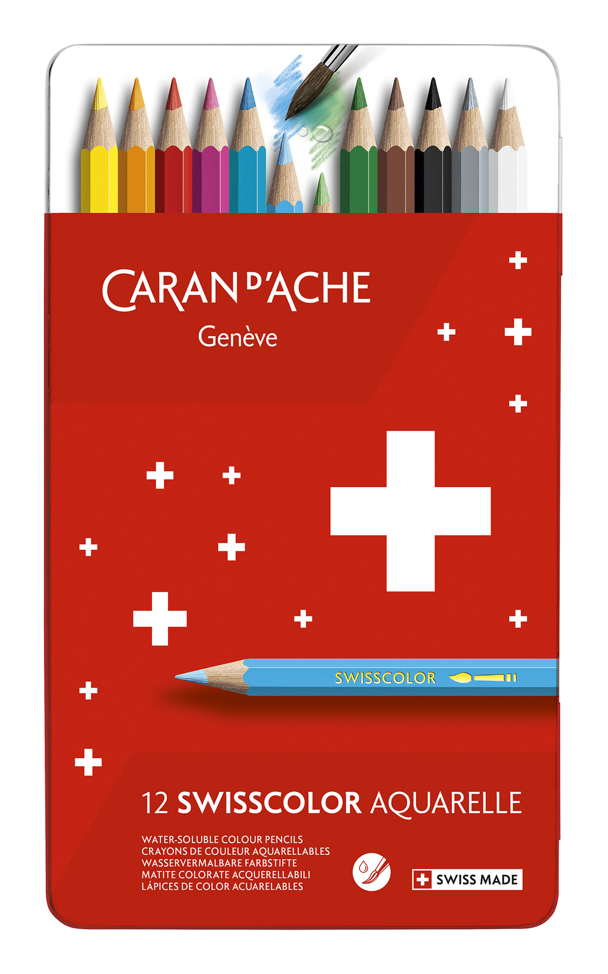 

Набор цветных карандашей Carandache Swisscolor, шестигранные, 12шт., заточенные (1285.712), нет данных