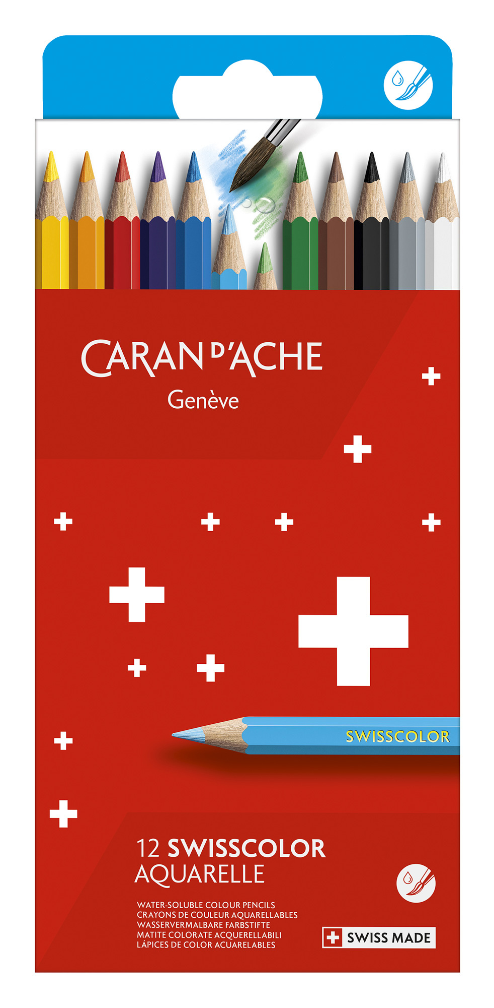 

Набор цветных карандашей Carandache Swisscolor, шестигранные, 12 шт., заточенные (1285.812)