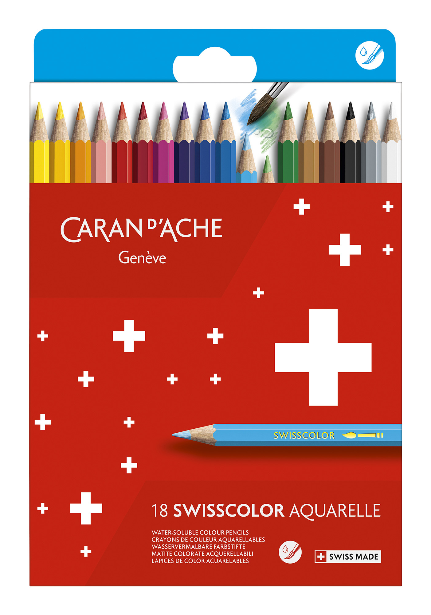 

Набор цветных карандашей Carandache Swisscolor, шестигранные, 18 шт., заточенные (1285.818)