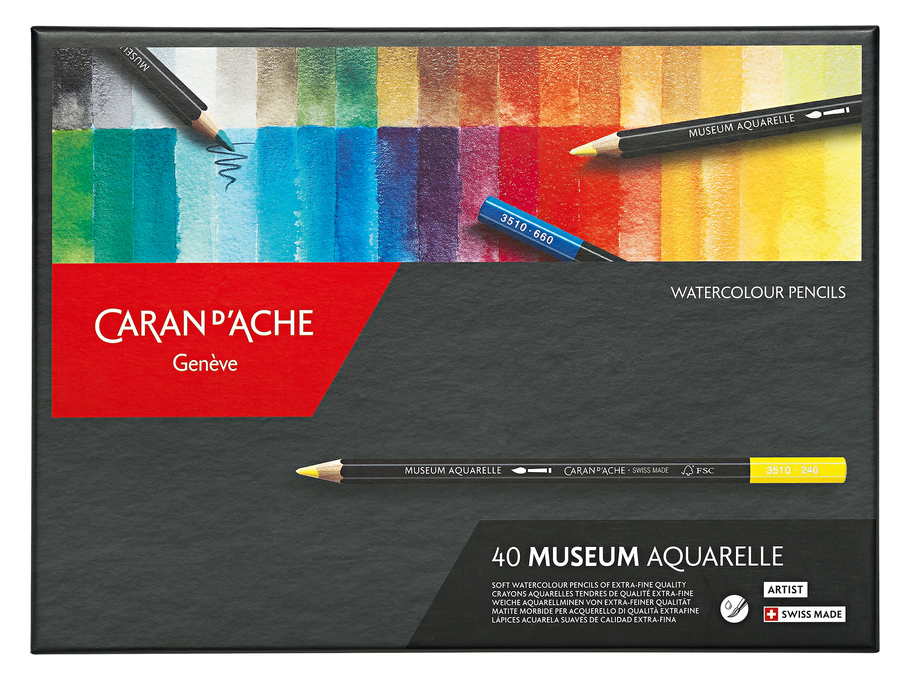 

Набор цветных карандашей Carandache Museum, шестигранные, 40шт., заточенные (3510.340), нет данных