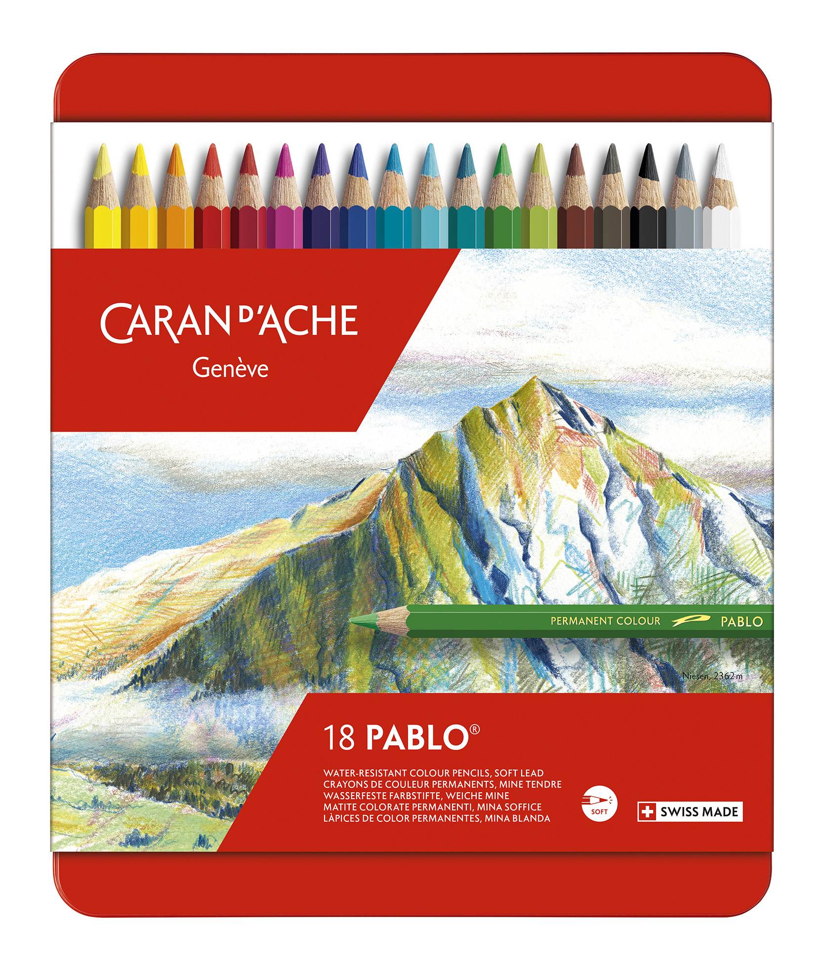 

Набор цветных карандашей Carandache Pablo, шестигранные, 18 шт., заточенные (666.318)