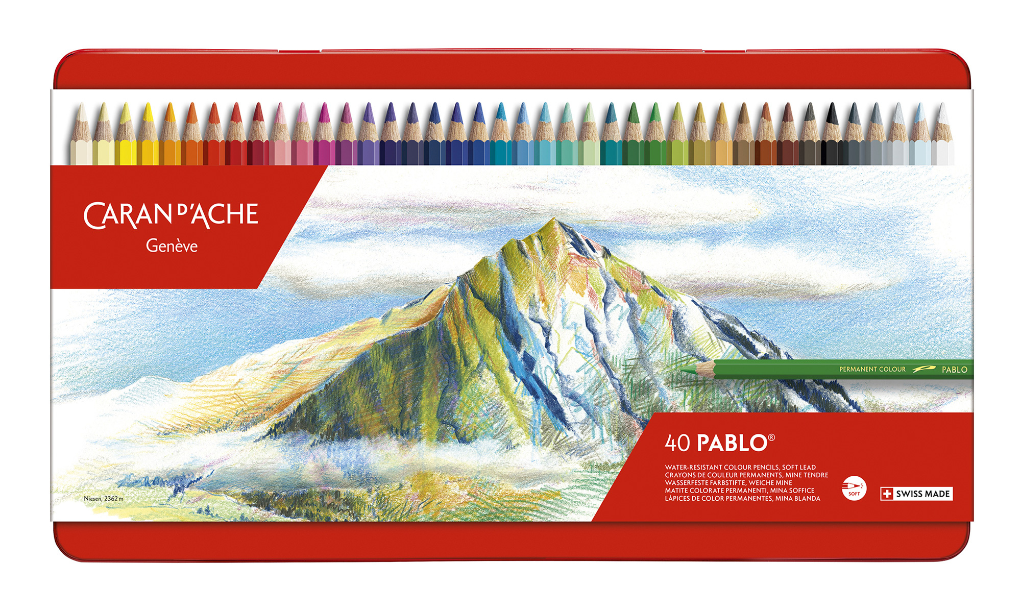 

Набор цветных карандашей Carandache Pablo, шестигранные, 40шт., заточенные (666.340), нет данных