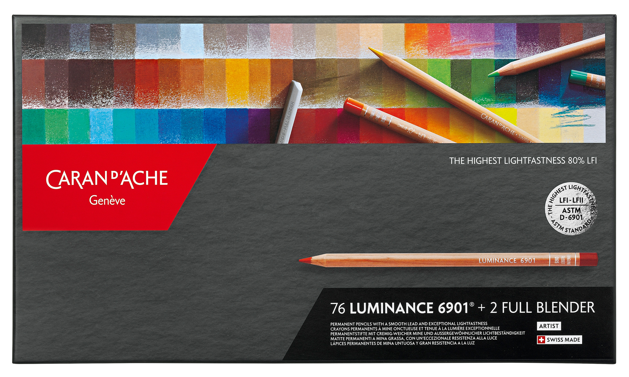 

Набор цветных карандашей Carandache Luminance, круглые, 76шт., заточенные (6901.776), нет данных
