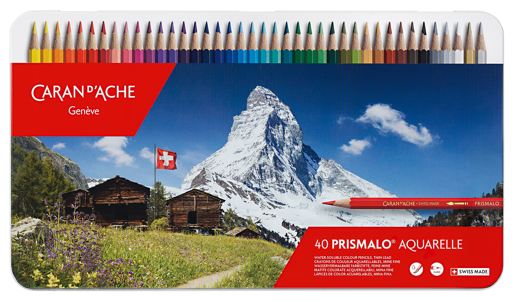 

Набор цветных карандашей Carandache Prismalo, шестигранные, 40шт., заточенные (999.340), нет данных