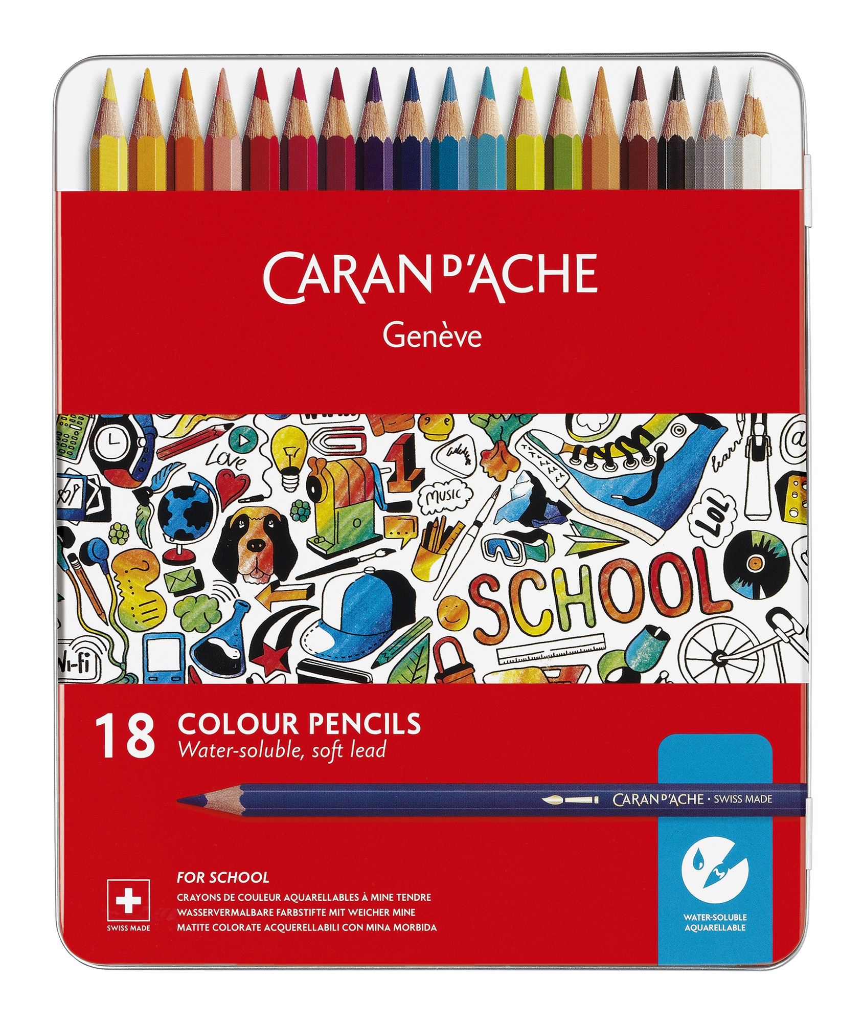 

Набор цветных карандашей Carandache School Line, шестигранные, 18 шт., заточенные (1290.318)