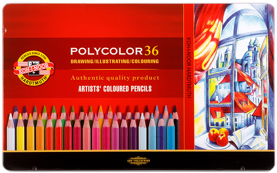 

Набор цветных карандашей KOH-I-NOOR Polycolor 3825, шестигранные, 36 шт., заточенные (3825036002PL), 3825