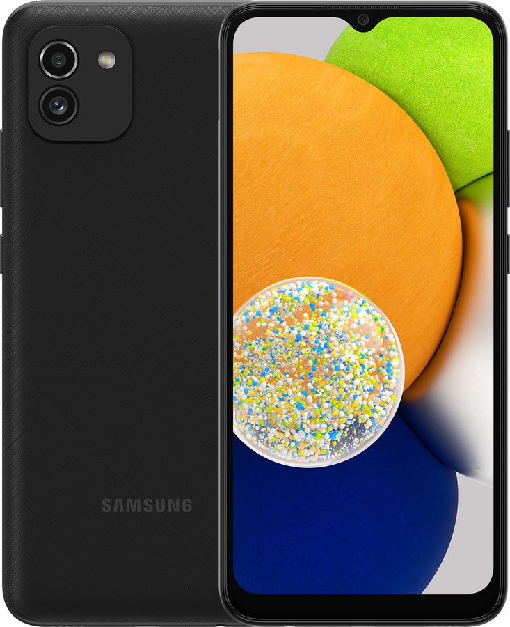 

Смартфон Samsung Galaxy A03, 6.5" 720x1600 TN, Unisoc SC9863A, 2Gb RAM, 32Gb, 3G/4G, Wi-Fi, BT, Cam, 2-Sim, 5000mAh, Micro-USB, Android 11 Go, черный (SM-A032FZKDCAU), Galaxy A03