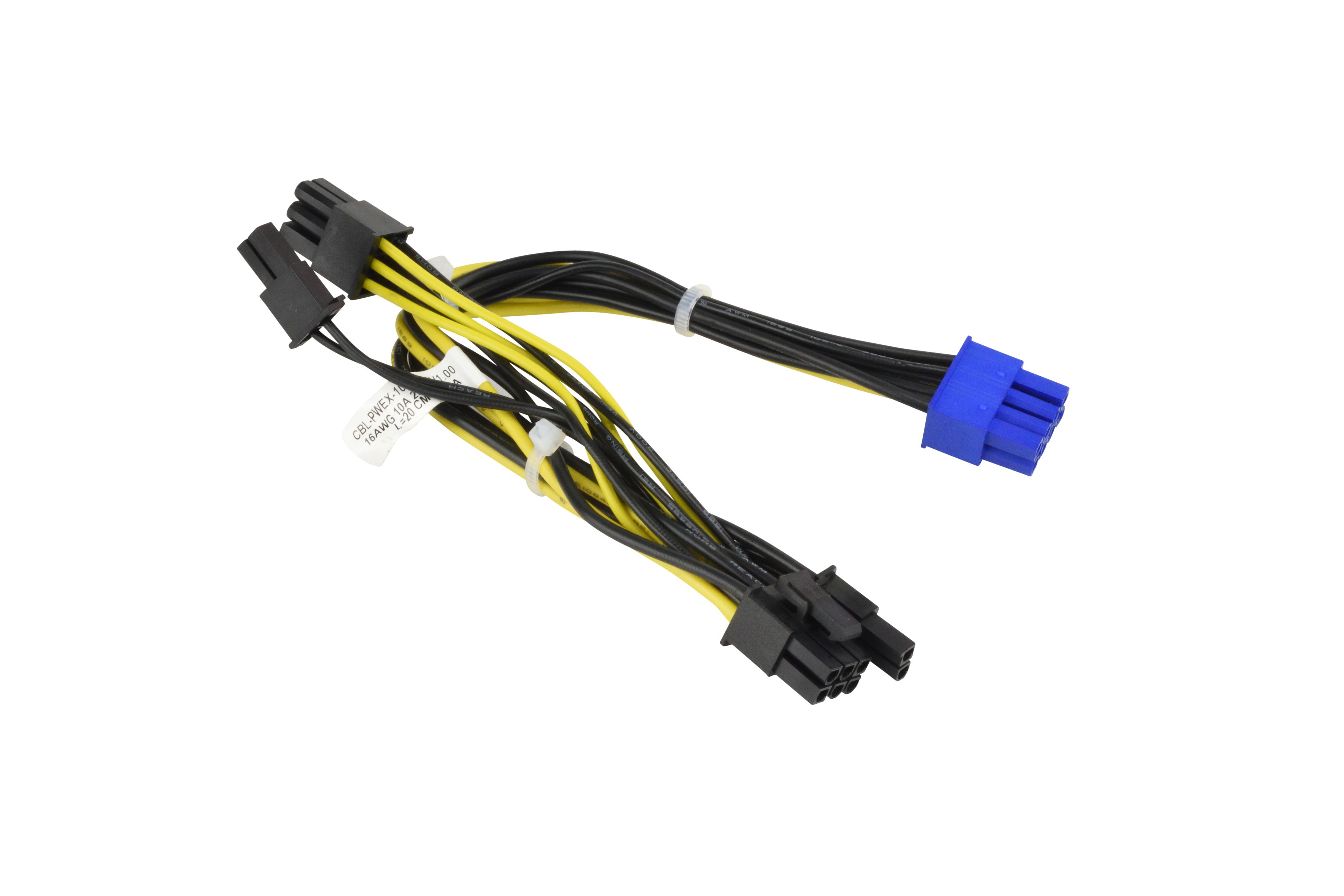 

Кабель SuperMicro, 8-Pin CPU - 2x6+2-Pin PCIe GPU, 20 см (CBL-PWEX-1017)