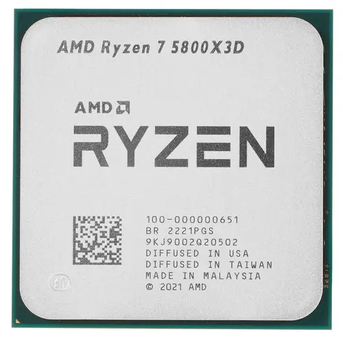 Процессор AMD Ryzen 7-5800X3D Vermeer, 8C/16T, 3400MHz 96Mb TDP-105W SocketAM4 tray (OEM) (Совместим с материнскими платами 500-й серии) (100-100000651) - фото 1