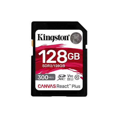 Карта памяти 128Gb SDXC Kingston Canvas React Plus Class 10 UHS-II U3 V90 (SDR2/128GB)