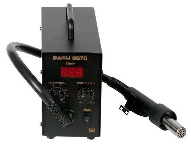 

Паяльная станция Baku Standart 857D, сетевой, температура нагрева 100°C - 450°C (481347), 857D