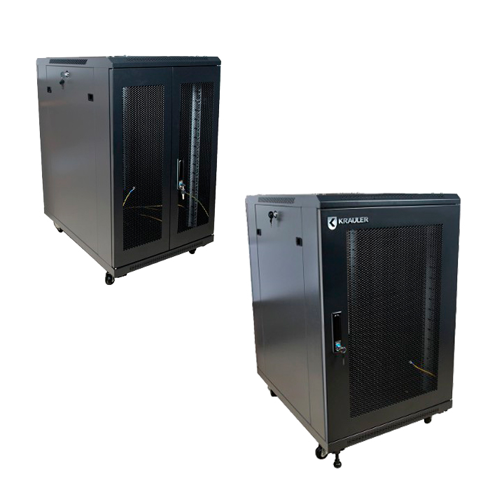 Комплект дверей KRAULER KRC-D-M 600x18 шириной 600mm, высота 18U, передняя металл, задняя металл отказ от покупки, незначительные следы эксплуатации