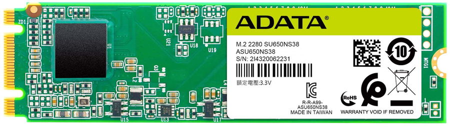 Твердотельный накопитель (SSD) ADATA 240Gb Ultimate SU650, 2280, SATA3 (ASU650NS38-240GT-B) Bulk (OEM) - фото 1