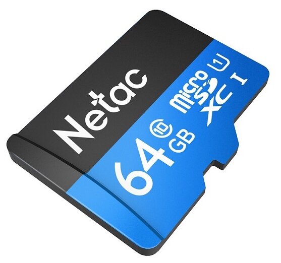Карта памяти 64Gb microSD Netac ECO Class 10 UHS-I A1 + адаптер (NT02P500ECO-064G-R)