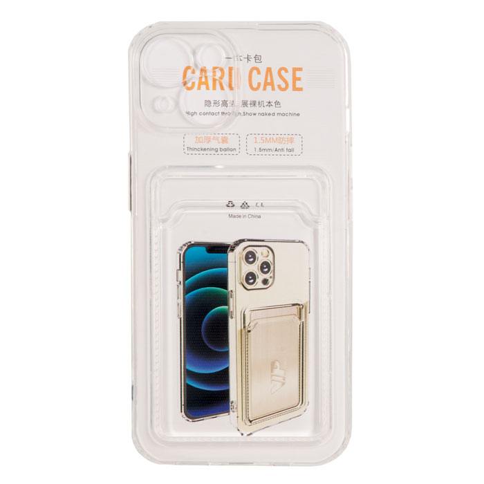 

Чехол с картхолдером для смартфона Apple iPhone 14, силикон, прозрачный (903758)