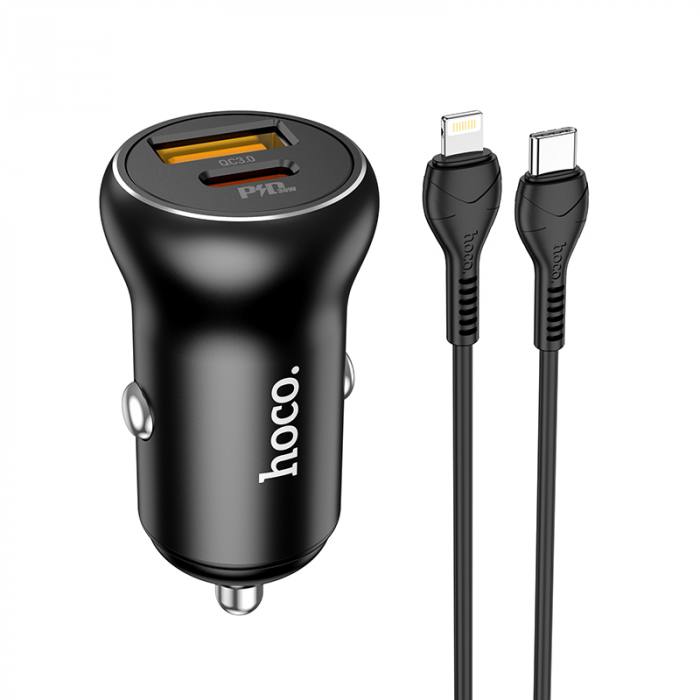 

Автомобильное зарядное устройство Hoco NZ5, USB, 1xUSB Type C, 5А, 30 Вт, QC, черный (900469), NZ5