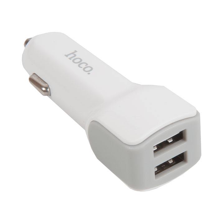 

Автомобильное зарядное устройство Hoco Z23, 2xUSB, 2.4A, QC, белый (648472), Z23