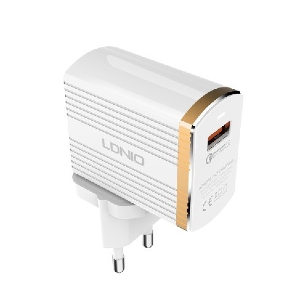 

Сетевое зарядное устройство LDNIO LD_B4365 A1302Q 12W, USB, Quick Charge, белый/золотой (1808557), micro USB, LD_B4365 A1302Q
