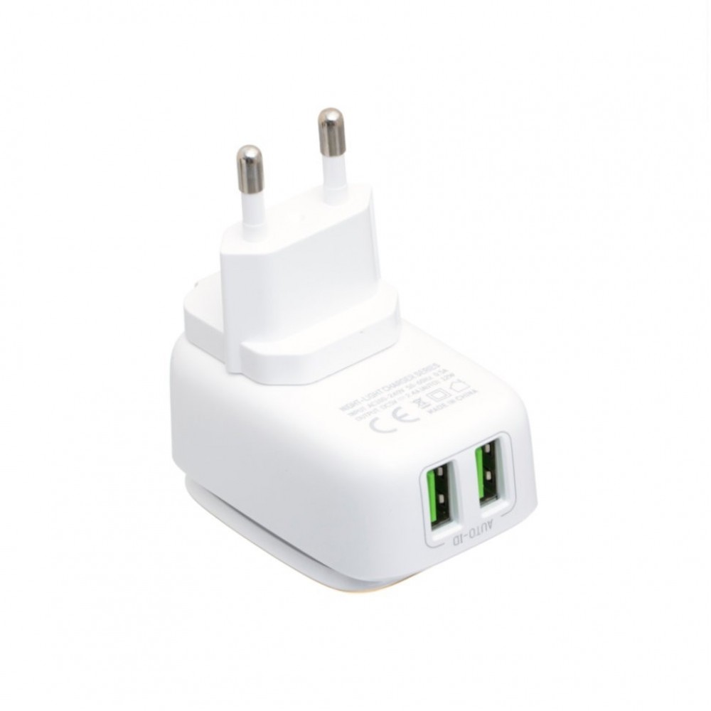 

Сетевое зарядное устройство LDNIO LD_B4372 A2205 12W, 2xUSB, белый/золотой (1808583), Lightning 8pin, LD_B4372 A2205