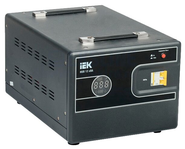 

Стабилизатор напряжения IEK HUB, 12000 VA, клеммная колодка, черный (IVS21-1-012-13), HUB