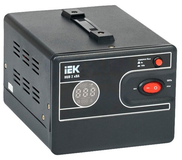 Стабилизатор напряжения IEK HUB, 2000VA, черный (IVS21-1-002-13) - фото 1