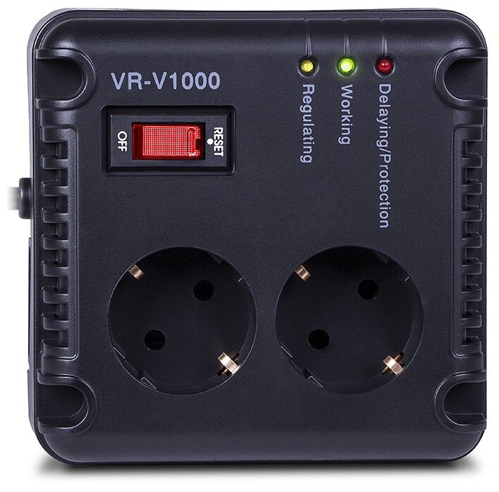 Стабилизатор напряжения Sven VR-V1000, 500 Вт, EURO, черный (SV-015572)