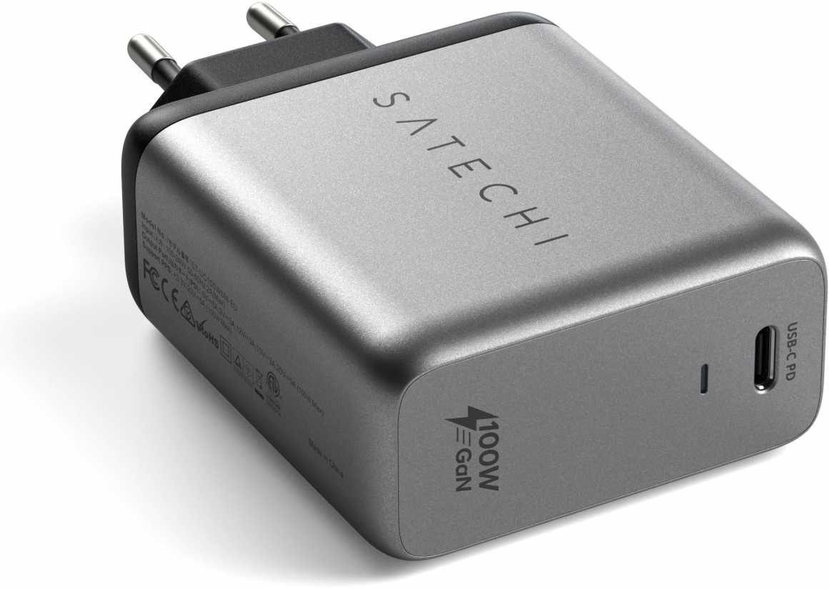 

Сетевое зарядное устройство Satechi Wall charger ST-UC100WSM-EU 100W, USB type-C, Quick Charge, PD, серый (85323), ST-UC100WSM-EU