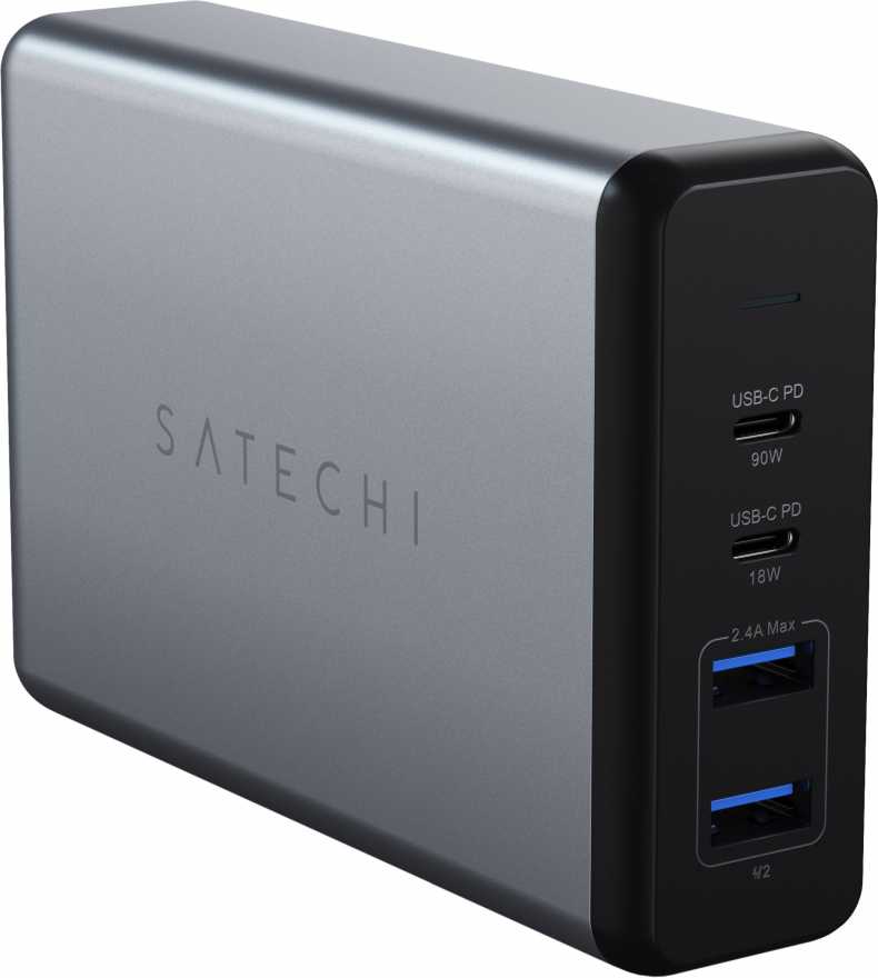 

Сетевое зарядное устройство Satechi Travel Charger ST-TC108WM 108W, 2xUSB, 2xUSB type-C, Quick Charge, PD, серый (77443), ST-TC108WM