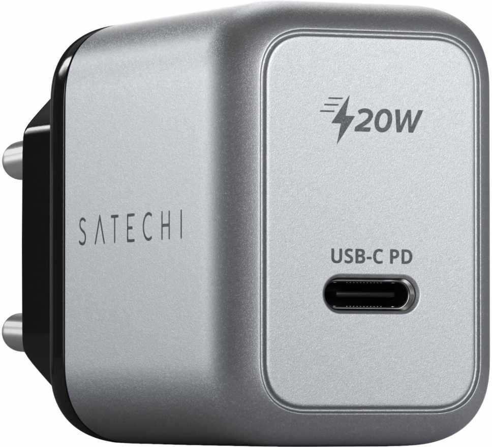 

Сетевое зарядное устройство Satechi Wall charger ST-UC20WCM-EU 20W, USB type-C, Quick Charge, PD, серый (85322), ST-UC20WCM-EU