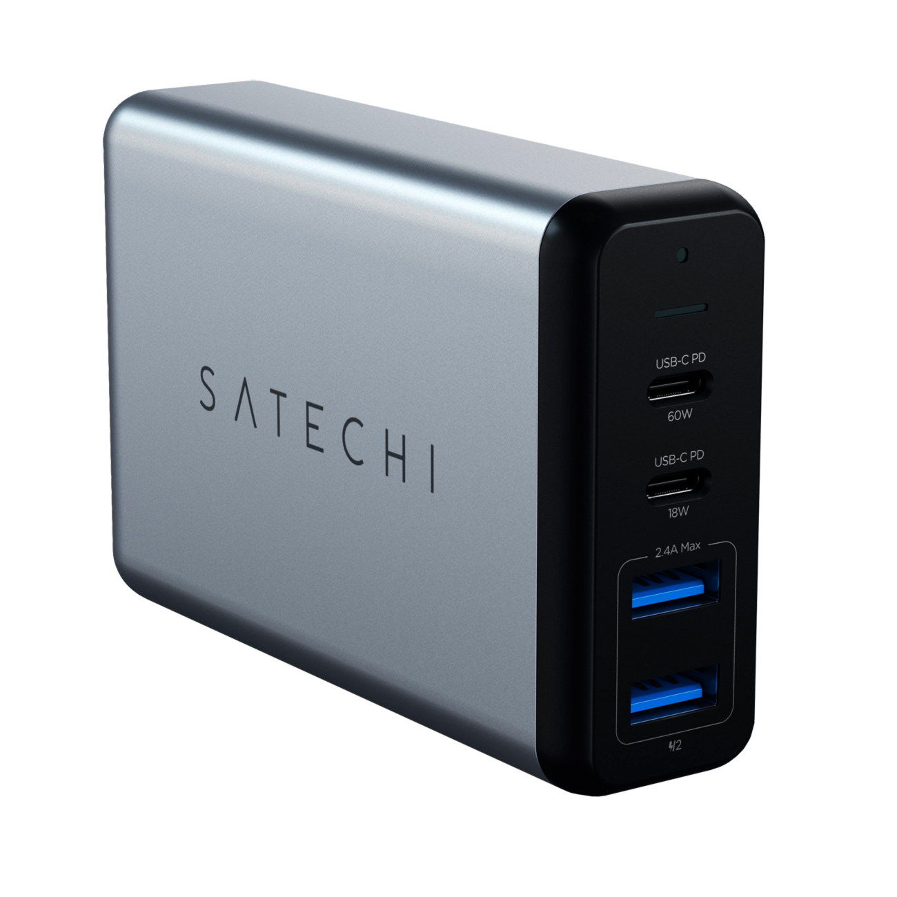 

Сетевое зарядное устройство Satechi Travel Charger ST-MC2TCAM 75W, 2xUSB, 2xUSB type-C, Quick Charge, PD, серый (77434), ST-MC2TCAM