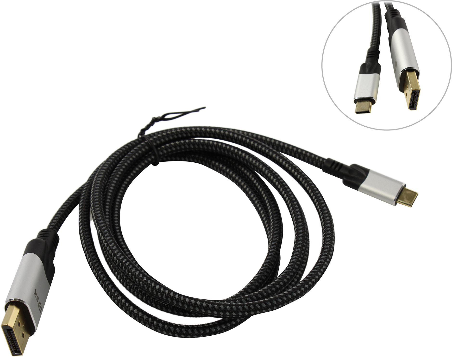 

Кабель USB 3.1 Type-C(m)-DisplayPort(m), 1.8 м, черный, VCOM Premium (CU422MCV-1.8M)