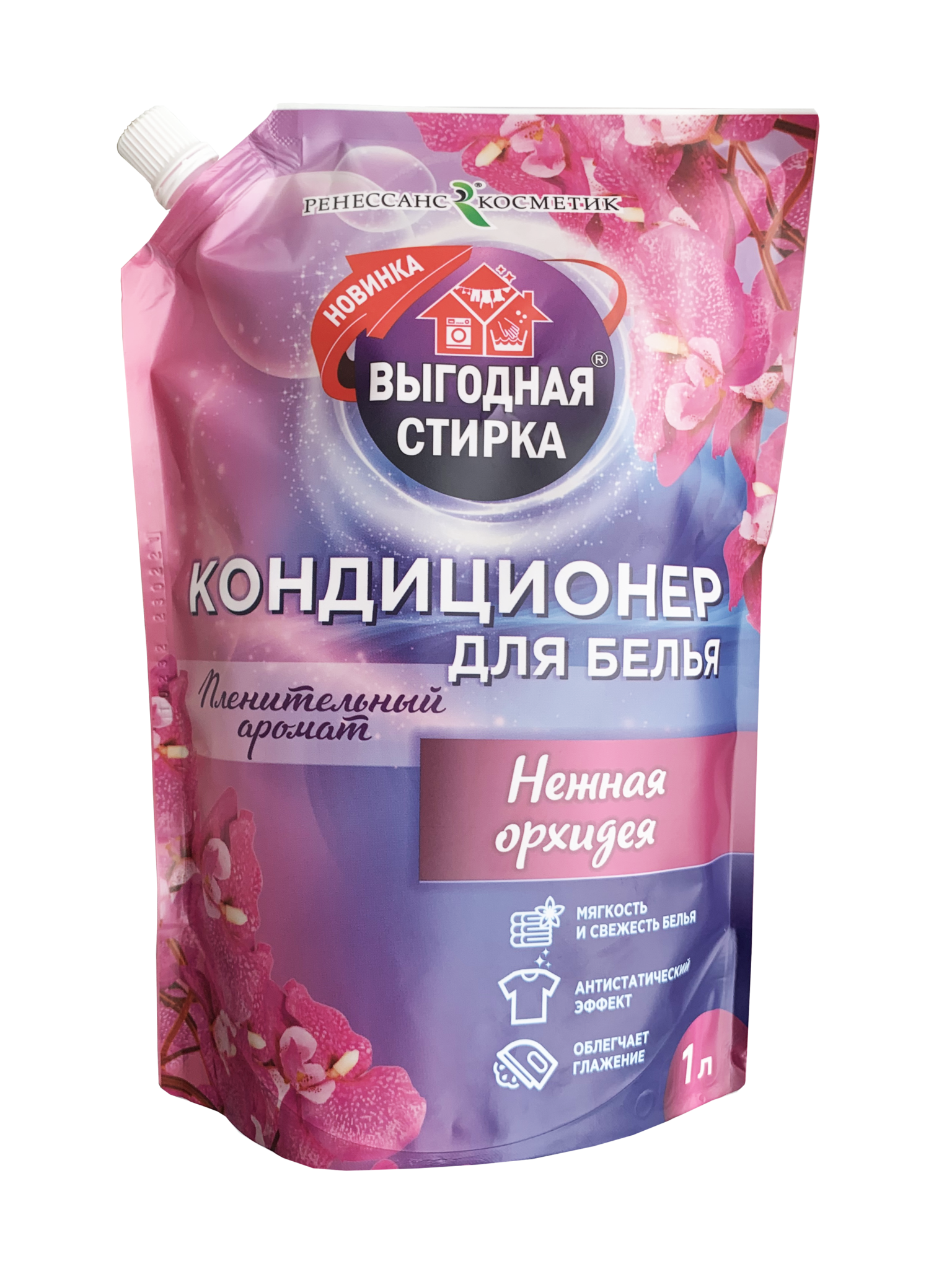

Кондиционер для белья Выгодная стирка Нежная орхидея, 1л, Нежная орхидея