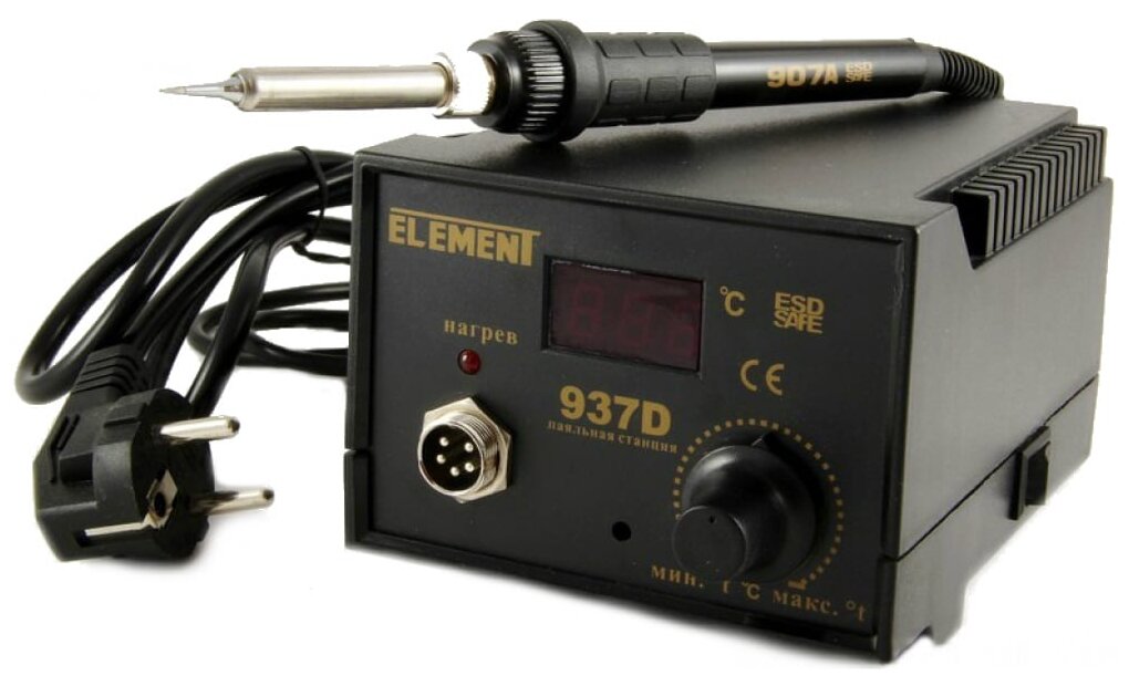 Паяльная станция ELEMENT 937D, 50 Вт (200°C-480°C)