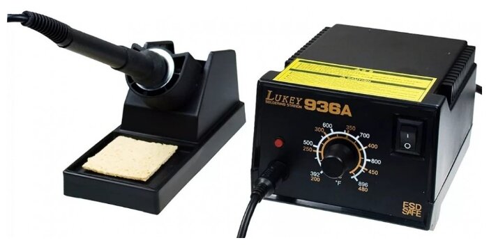 

Паяльная станция LUKEY Standart 936A, 60 Вт, сетевой, температура нагрева 200°C - 480°C (272090), 936A