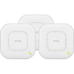 

Точка доступа ZYXEL NebulaFlex NWA110AX, LAN: 1x1 Гбит/с, 802.11a/b/g/n/ac/ax, 2.4 / 5 ГГц, до 1.78 Гбит/с, внутренних антенн: 4x6dBi, PoE, комплект 3шт. (NWA110AX-EU0103F), NebulaFlex NWA110AX