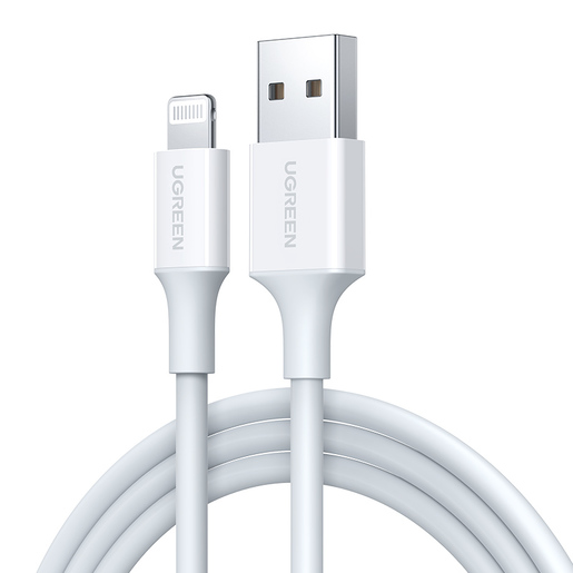 

Кабель USB-Lightning 8-pin, MFi, 2.4A быстрая зарядка, 1.5м, белый UGREEN US155 (80315), US155