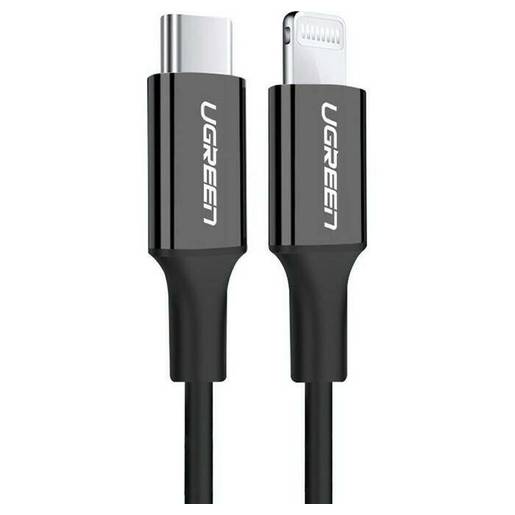 

Кабель USB Type-C(M)-Lightning 8-pin(M), MFi, быстрая зарядка, 3А, 2 м, черный, UGREEN US171 (60752), US171