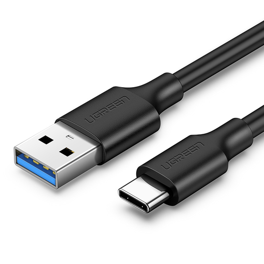 

Кабель USB-USB Type-C, экранированный, 3A быстрая зарядка, 2м, черный UGREEN US184 (20884), US184