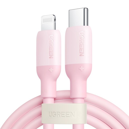 

Кабель USB 2.0 Type-C(m)-Lightning 8-pin(m), экранированный, 3A быстрая зарядка, 1м, розовый UGREEN US532 (90450), US532