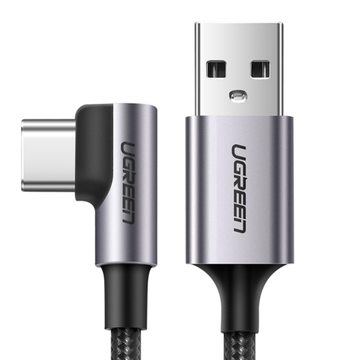 

Кабель USB-USB Type-C, угловой, экранированный, 3A быстрая зарядка, 1м, черный UGREEN US284 (50941), US284