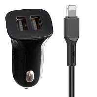 

Автомобильное зарядное устройство Hoco SZ08L, 2xUSB, 2.4А, 12 Вт, черный (206562), SZ08L