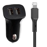 Автомобильное зарядное устройство Hoco SZ08L 2xUSB 24А 12 Вт черный 206562 250₽